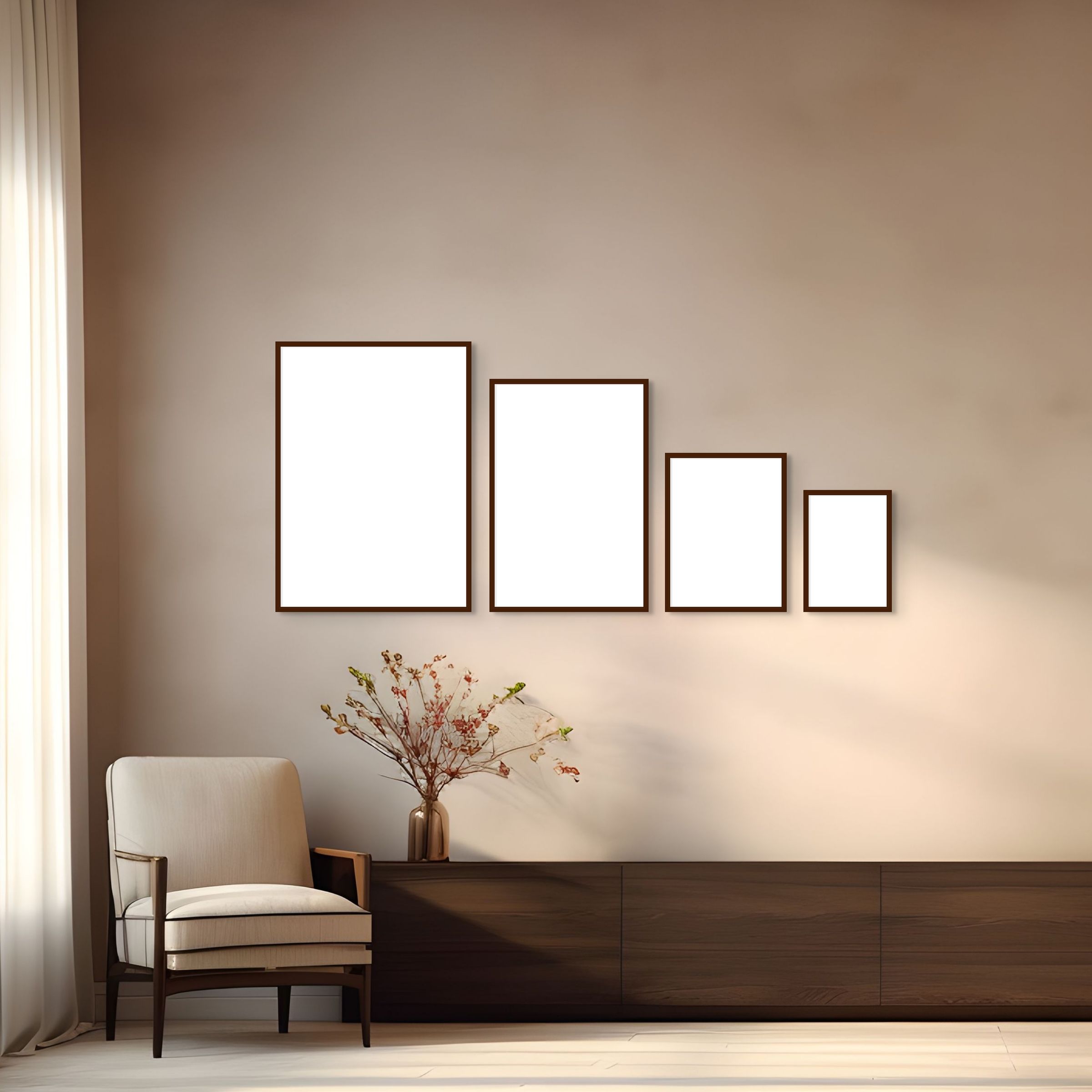 Linea képkeret - Sötétbarna színben